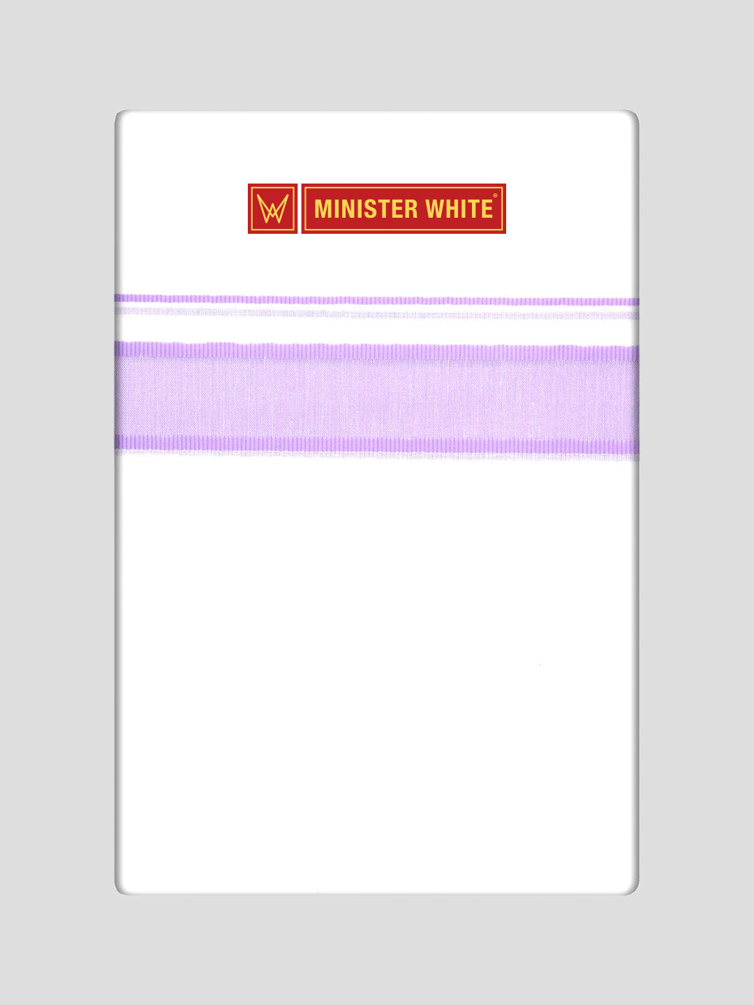 Mens Cotton White Double Layered Dhoti with Violet Fancy Kara - Malabar Star