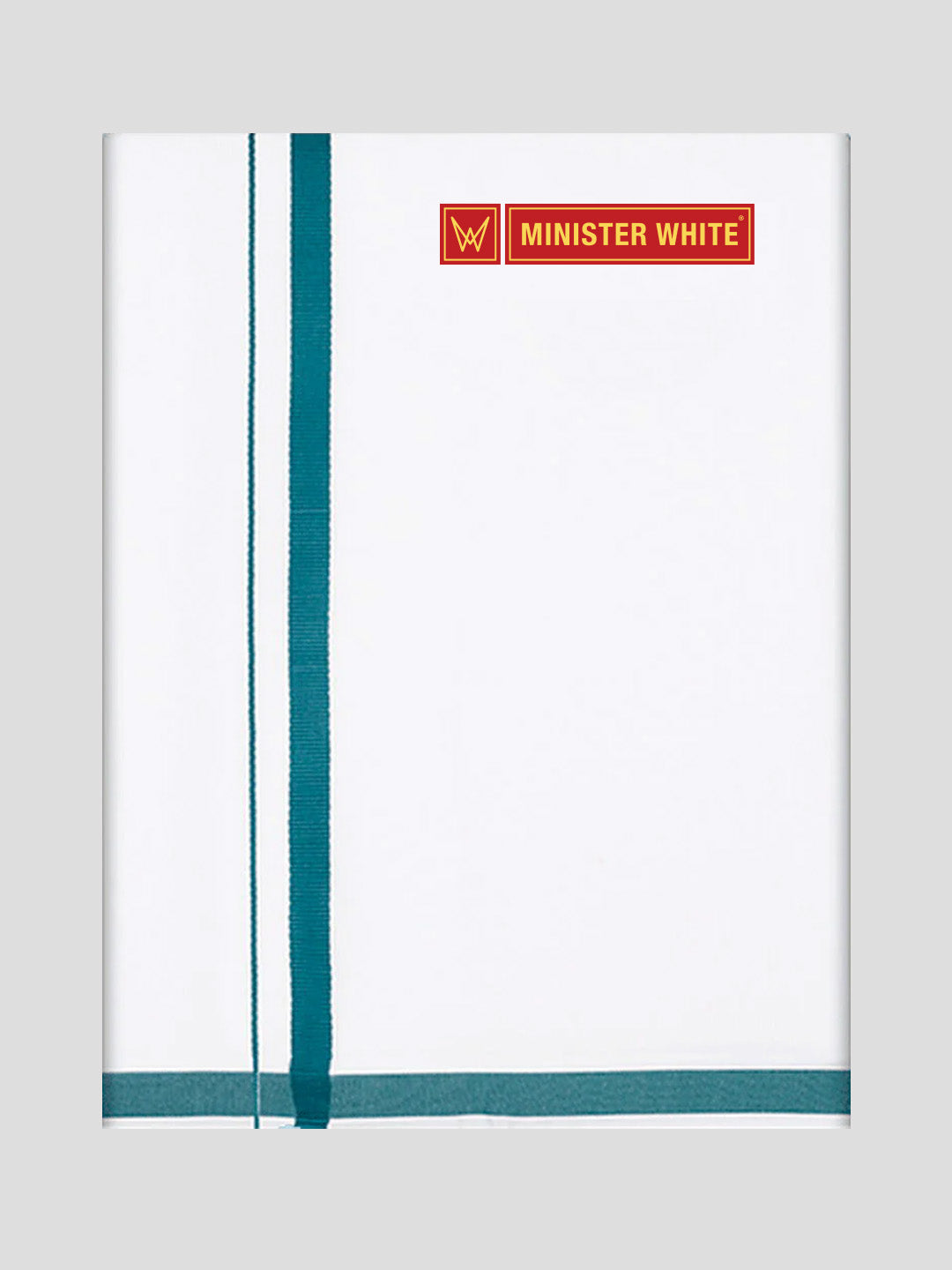 Mens Cotton White Double Layered with Big Border Dhoti - Excellent