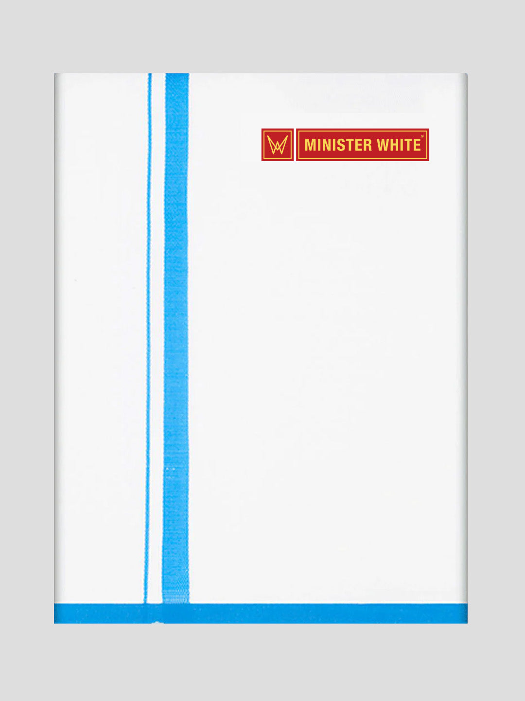 Mens Cotton White Double Layered with Big Border Dhoti - Riga