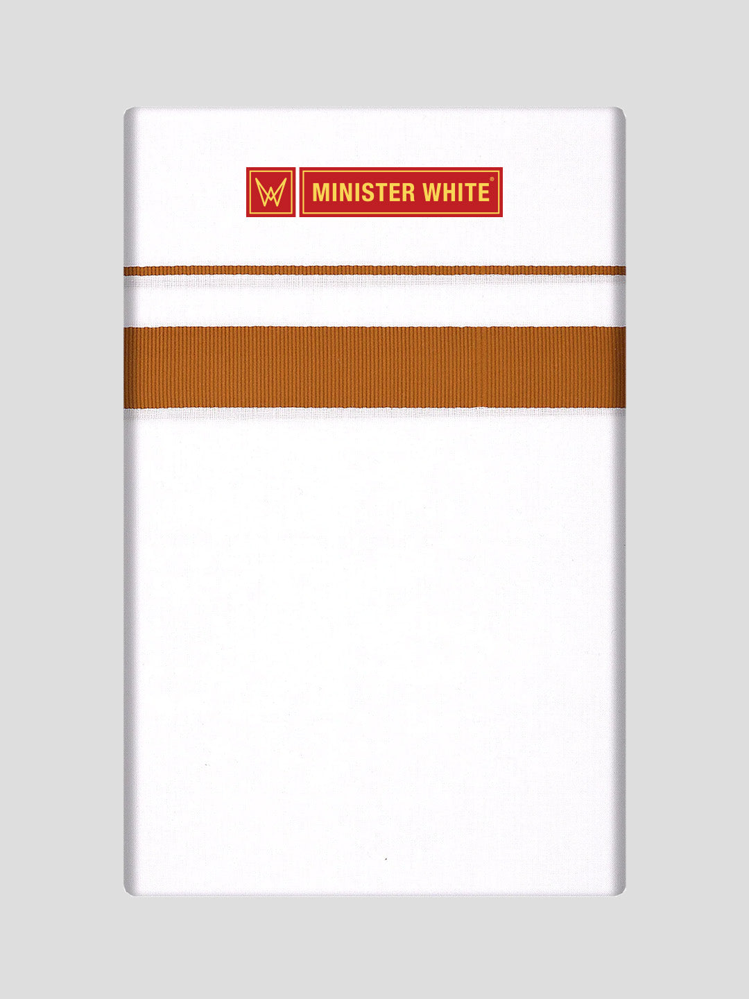 Mens Cotton White Single Layered Dhoti with Kakki Fancy Border - Janatha