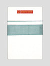 Mens Cotton White Single Layered Dhoti with Mint Blue Jacquard Fancy Border - Saffron