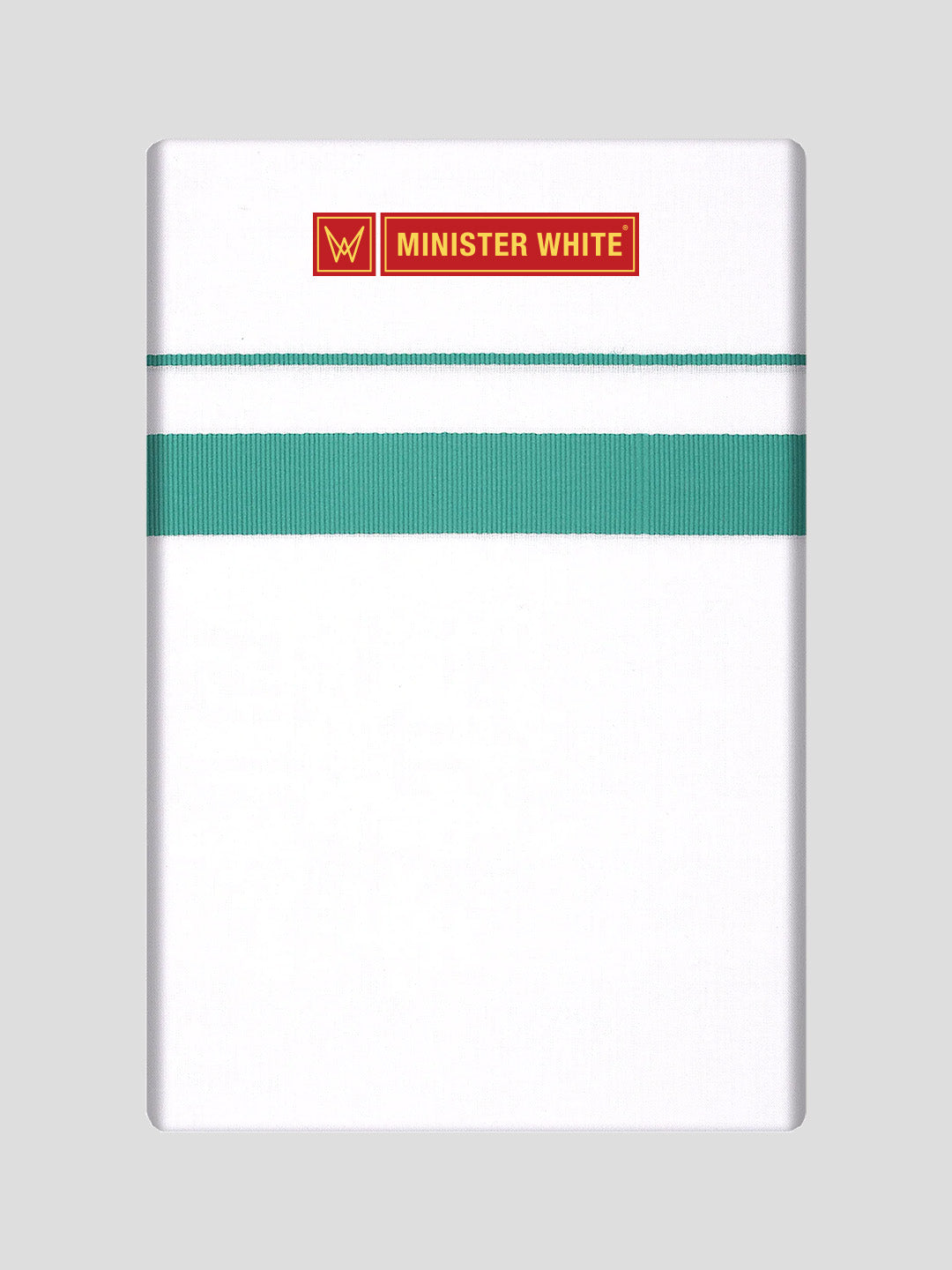 Mens Cotton White Single Layered Dhoti with Sea Green Fancy Border - Janatha