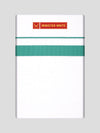 Mens Cotton White Single Layered Dhoti with Sea Green Fancy Border - Janatha