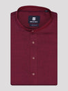 Mens Cotton Wine Colour Full Sleeves Mid Length Kurta Style In