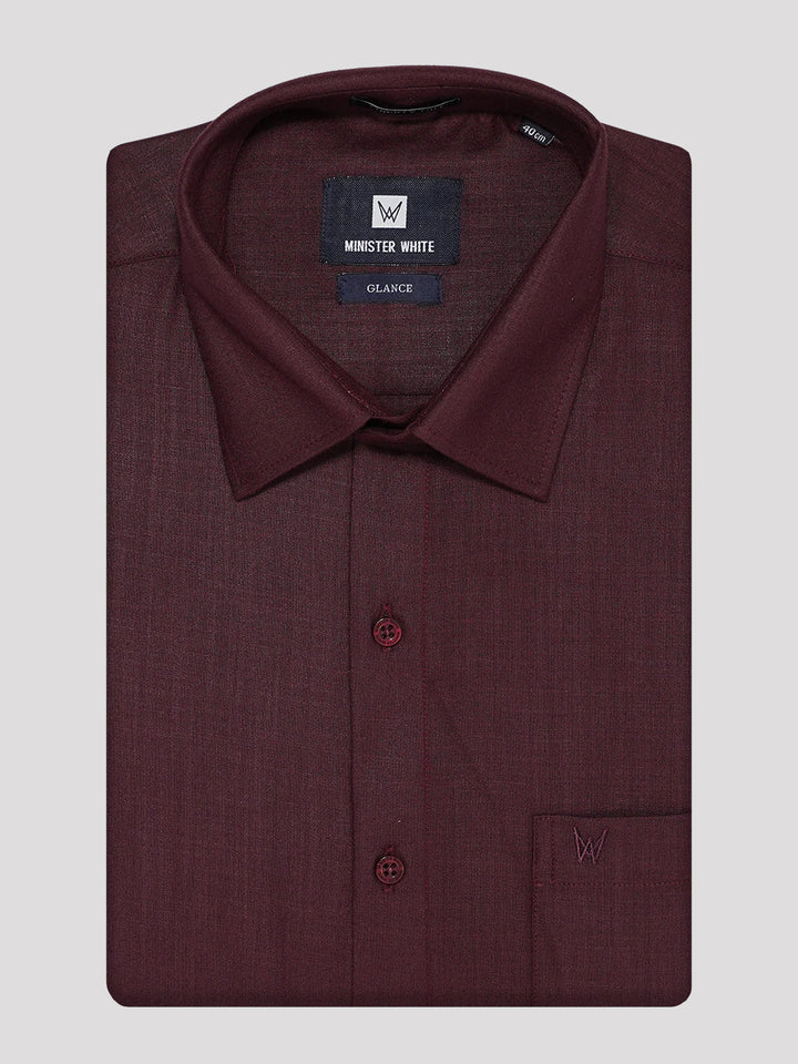 Men's Cotton Wine Color Regular Fit Shirt Glance