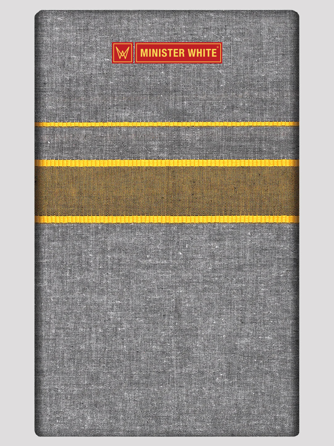 Mens Cotton Grey Colour Single Layered Dhoti with Gold Broder - Saagaram