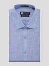 Mens Pure Linen Regular Fit Blue Colour Shirt Alanzo Linen