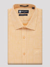 Mens Pure Linen Regular Fit Gold Colour Shirt Alanzo Linen