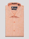 Mens Pure Linen Regular Fit Peach Colour Shirt Alanzo Linen