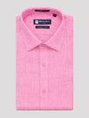 Mens Pure Linen Regular Fit Pink Colour Shirt Alanzo Linen