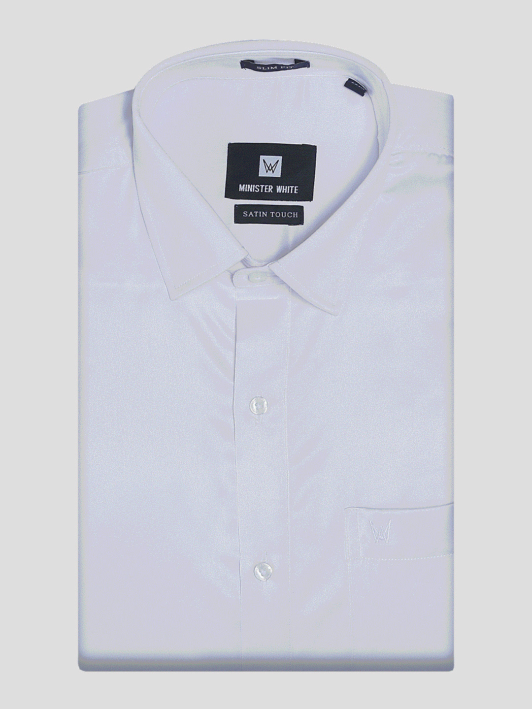 Mens Satin Slim Fit White Colour Shirt Satin Touch