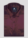 Mens Satin Slim Fit Wine Colour Shirt Satin Touch