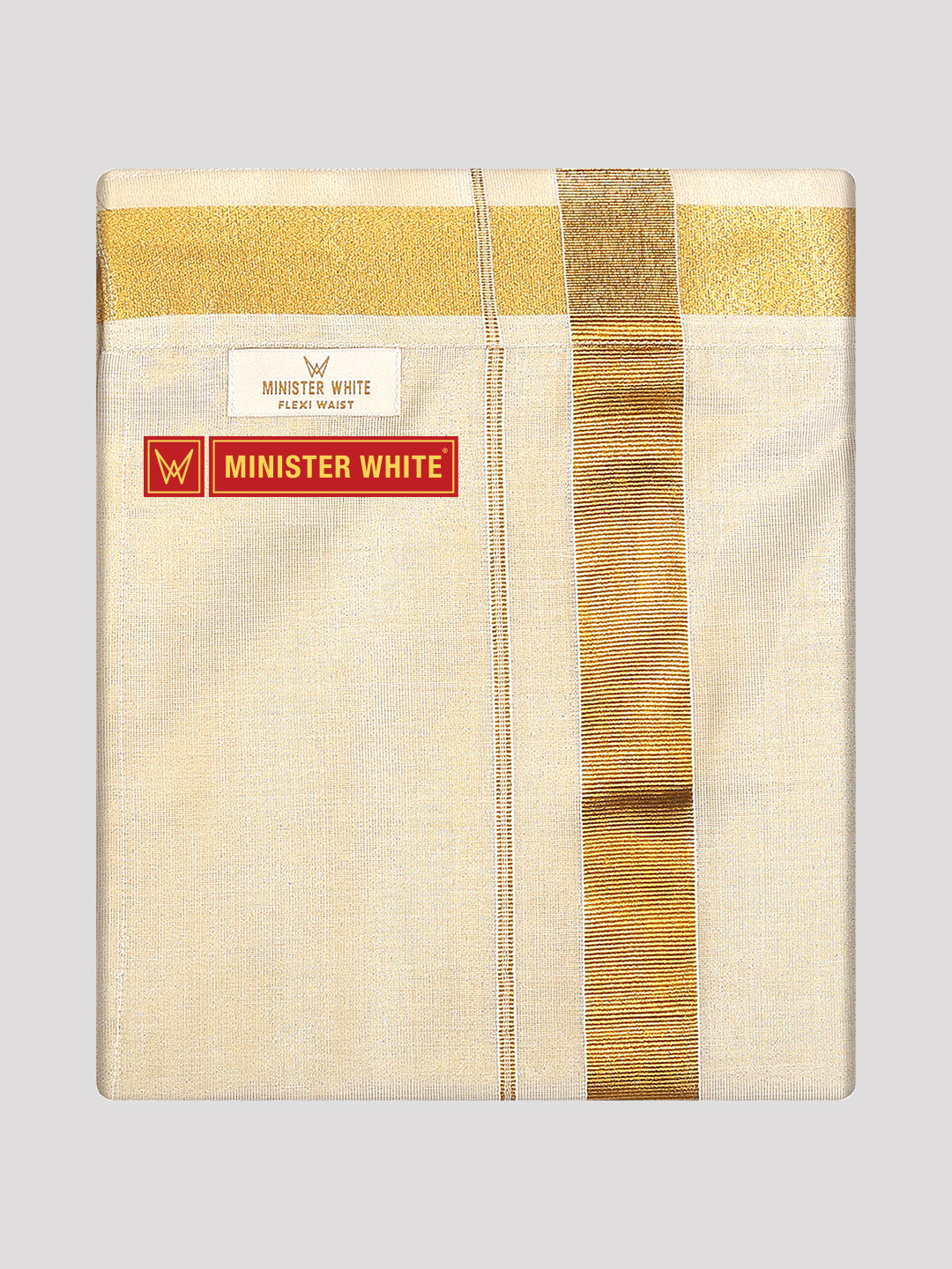 Mens Single Layer Flexi Tissue Gold Colour Dhoti with Gold Jari Border Hero Tissue