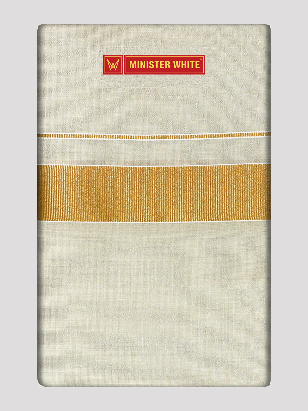 Mens Single Layer Tissue Cream Colour Dhoti with Jari Border- Spartan 80 K