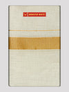 Mens Single Layer Tissue Cream Colour Dhoti with Jari Border- Spartan 80 K