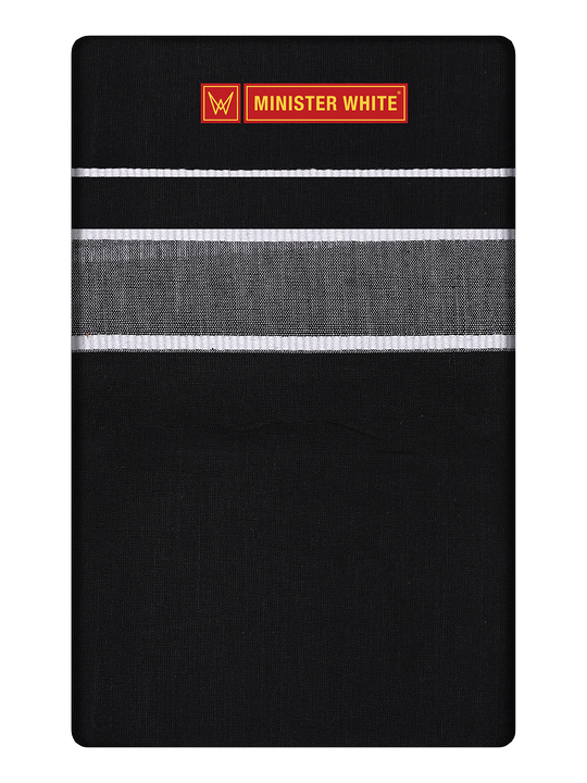 Men's Black Cotton Single Layered Dhoti with Gold Border Neelimala