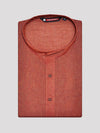 Men's Cotton Blend Rust Colour Mandarin Collar Kurta Shirt  10008
