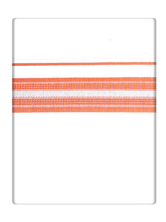 Mens Cotton Orange Color Matching Border Dhoti Hazel