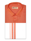 Men's Cotton Orange Color Matching Shirt and Dhoti Combo Hazel