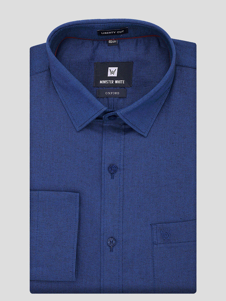 Mens Cotton Regular Fit Navy Colour Shirt Oxford