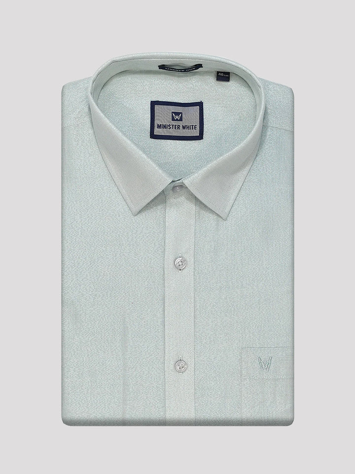 Mens Mint Blue Colour Tissue Shirt Lavish