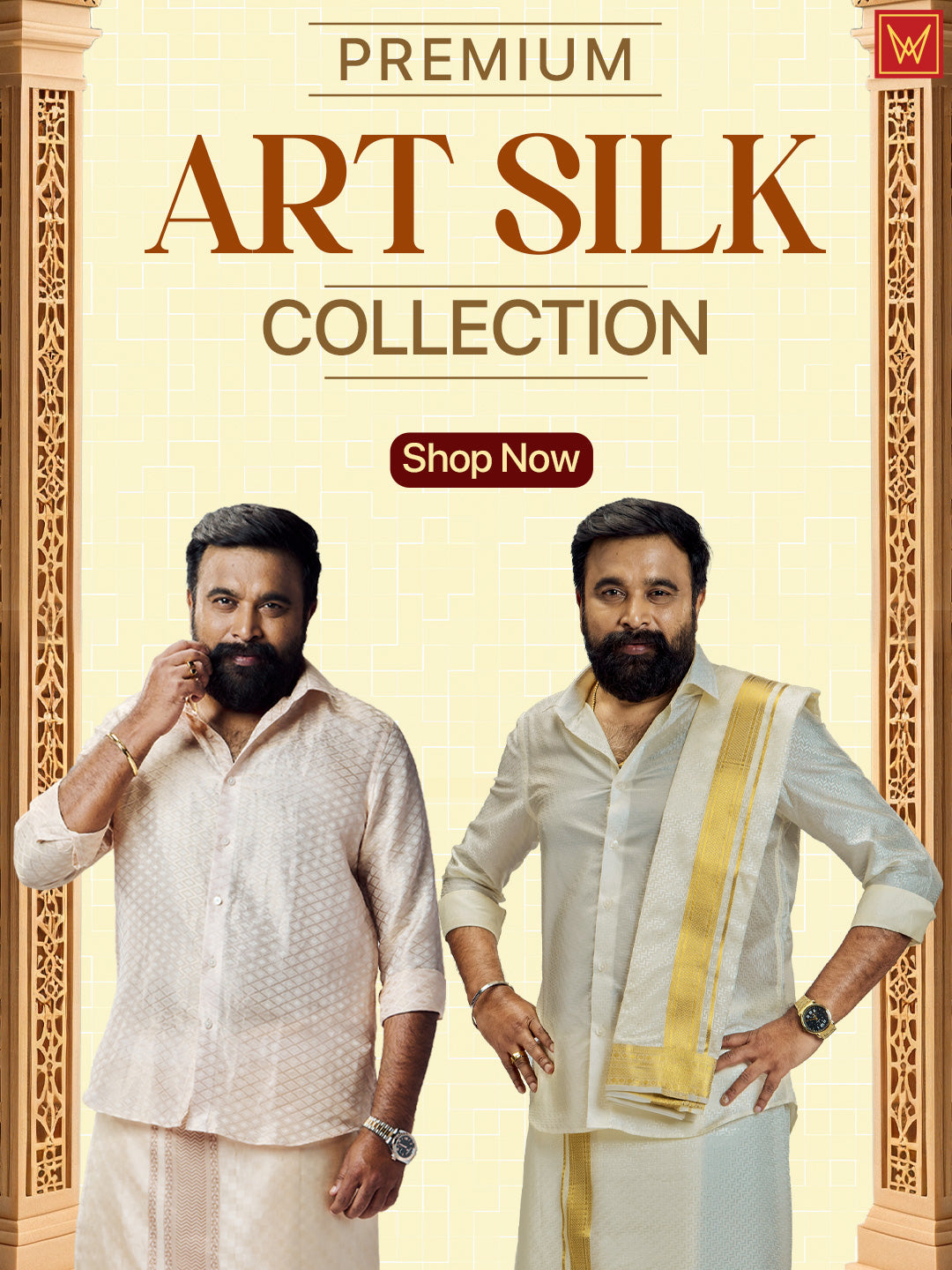 Minister White Premium Art Silk Collection with Actor Sasikumar.
