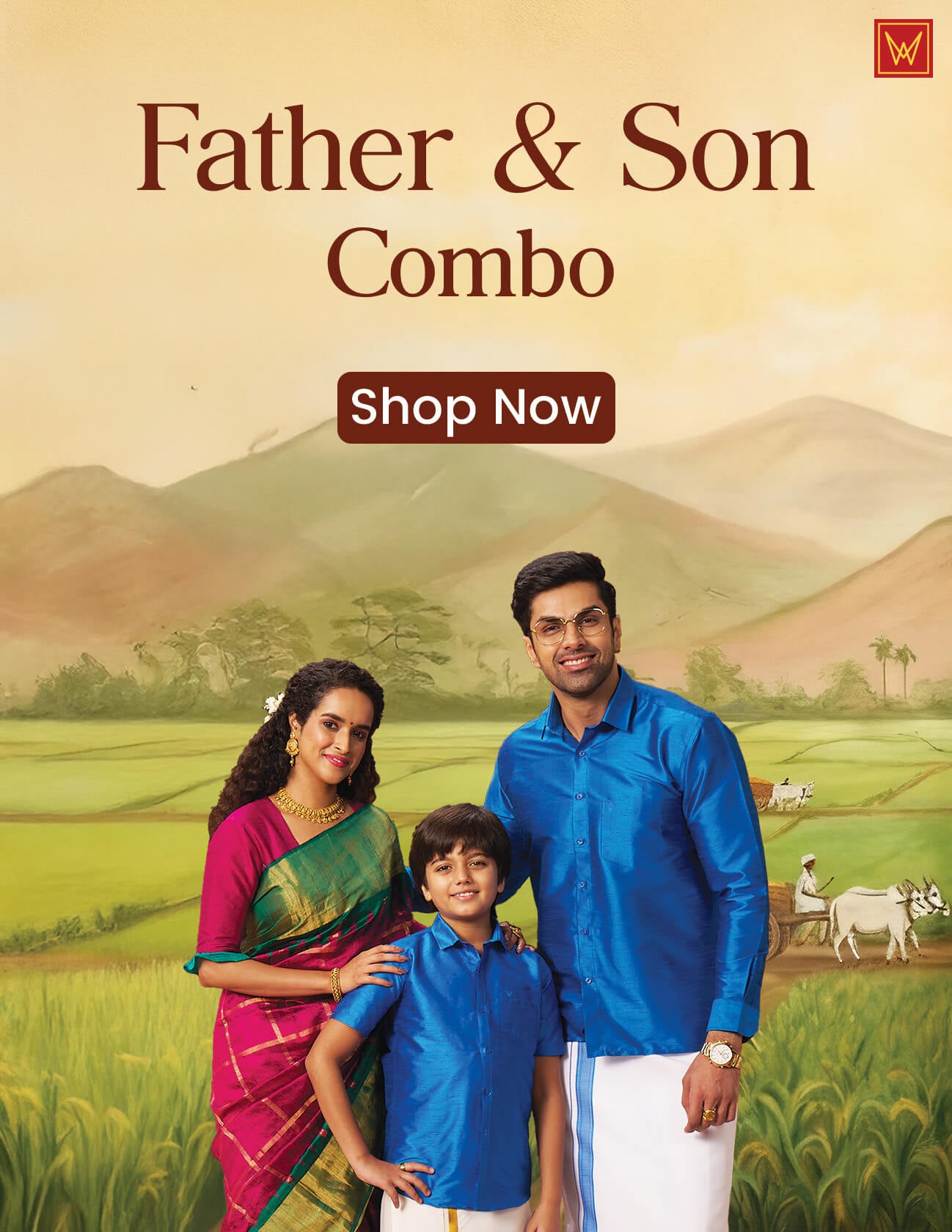 Minister White Traditional Father & Son Combo Collection for Pongal 2026.