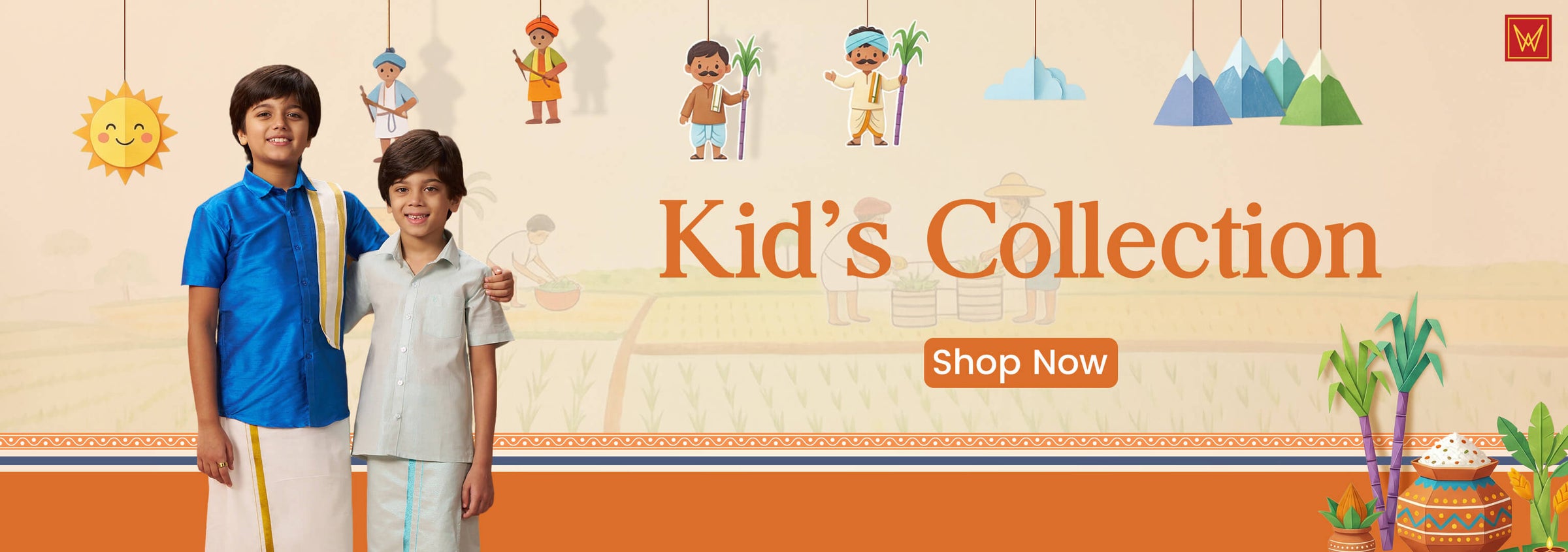 Minister White Traditional Kids Collection for Pongal 2026