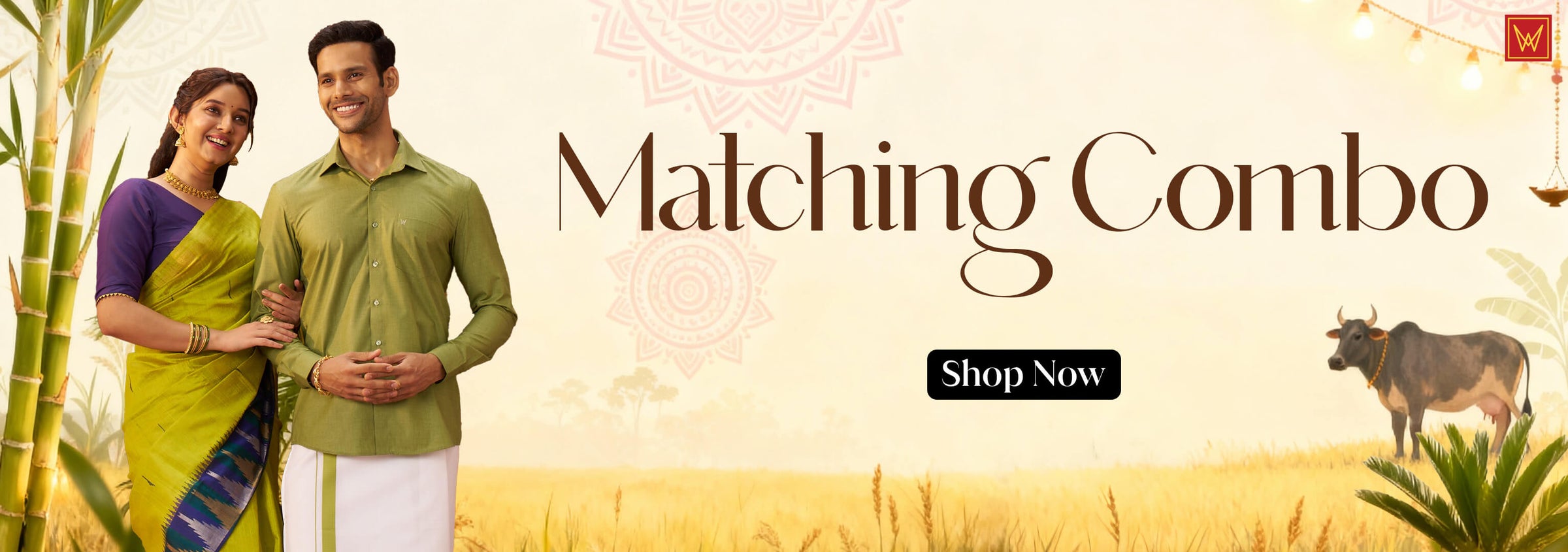 Minister White Traditional Matching Combo Collection for Pongal 2026