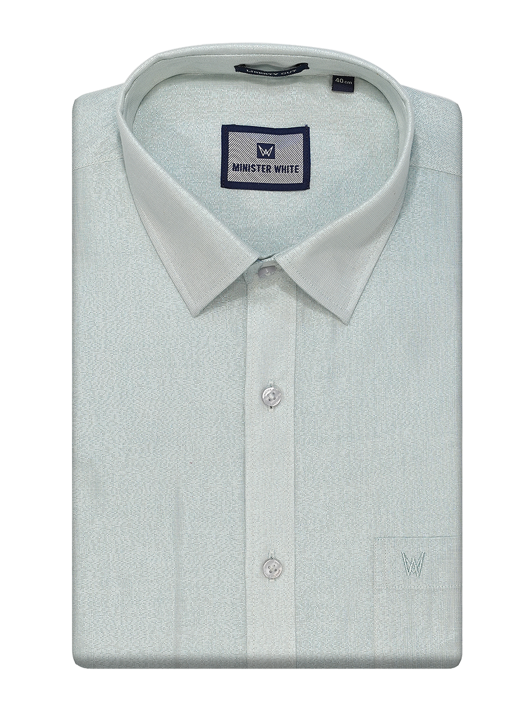 Mens Mint Blue Colour Tissue Shirt by Minister White