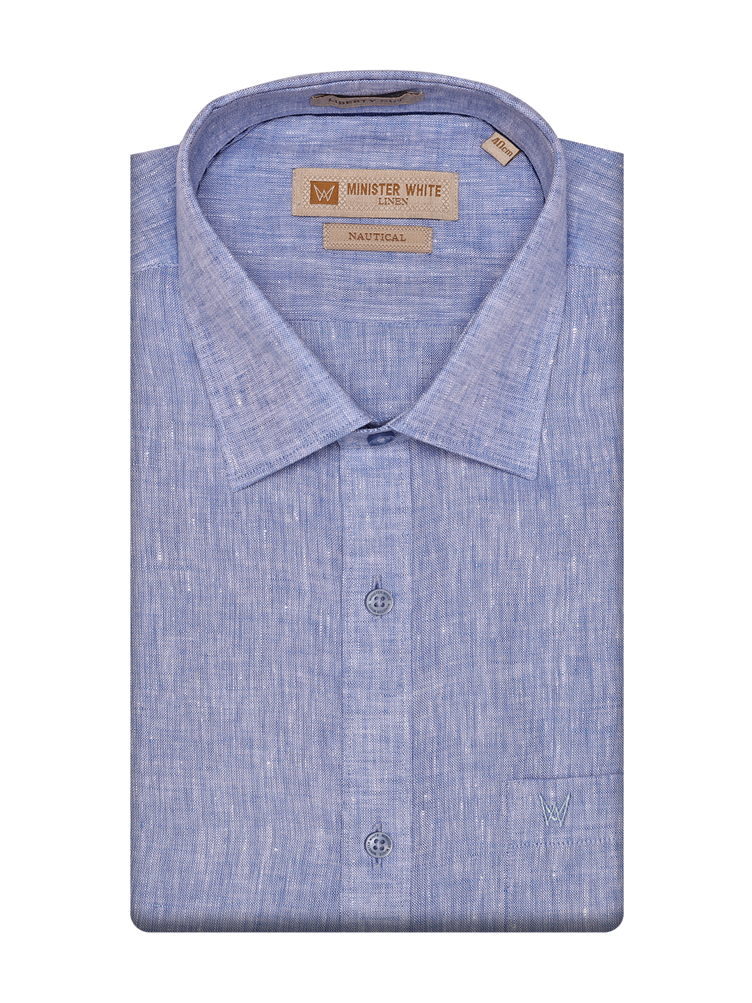 Men's Pure Linen Regular Fit Blue Color Shirt Nautical