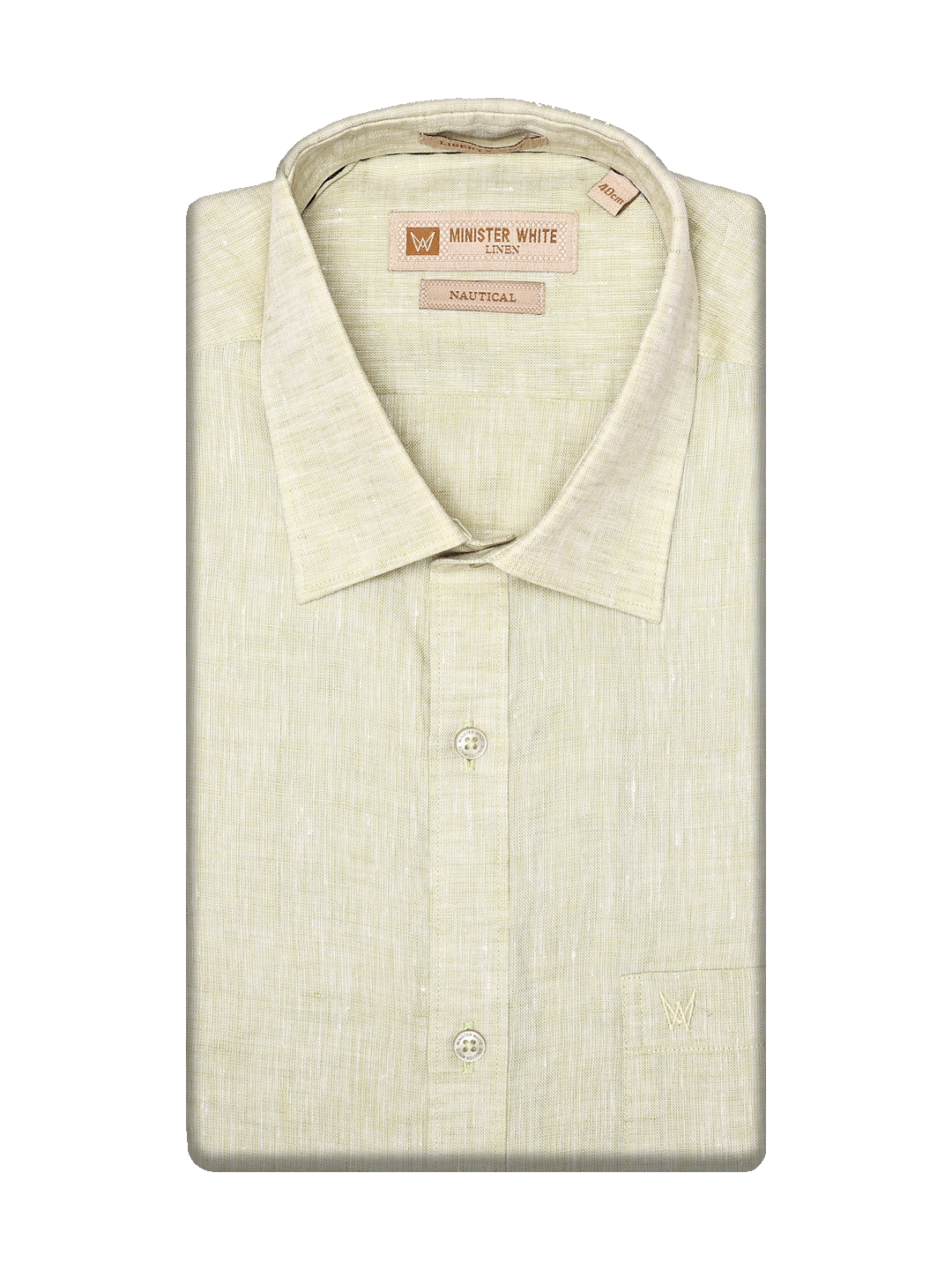 Men's Pure Linen Regular Fit Pista Color Shirt Nautical