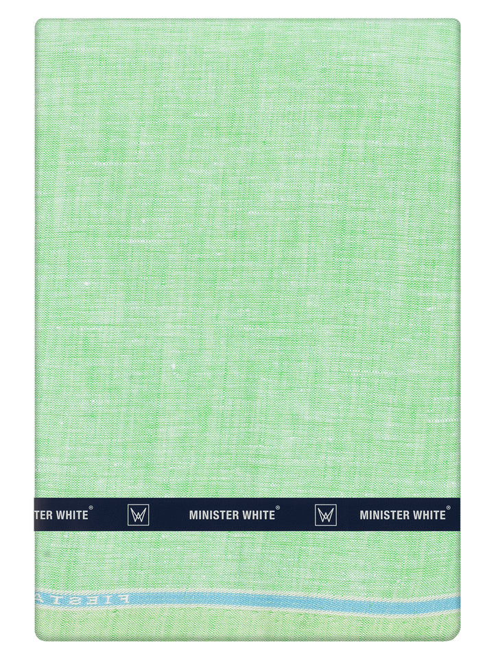 Men's Plain Pure Linen Parrot Green Color Shirt Fabric - Trivoli Linen