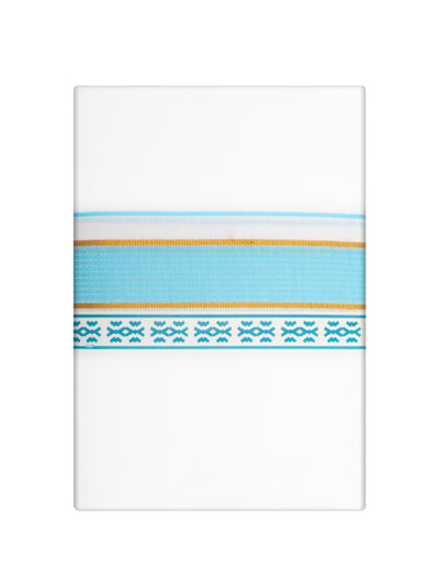 Men's Sky Blue Color Fancy Printed Border Dhoti Casper Trends