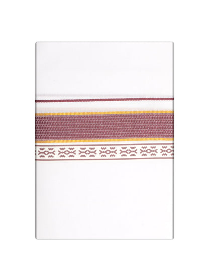 Men's Dark Wine Color Fancy Printed Border Dhoti Casper Trends