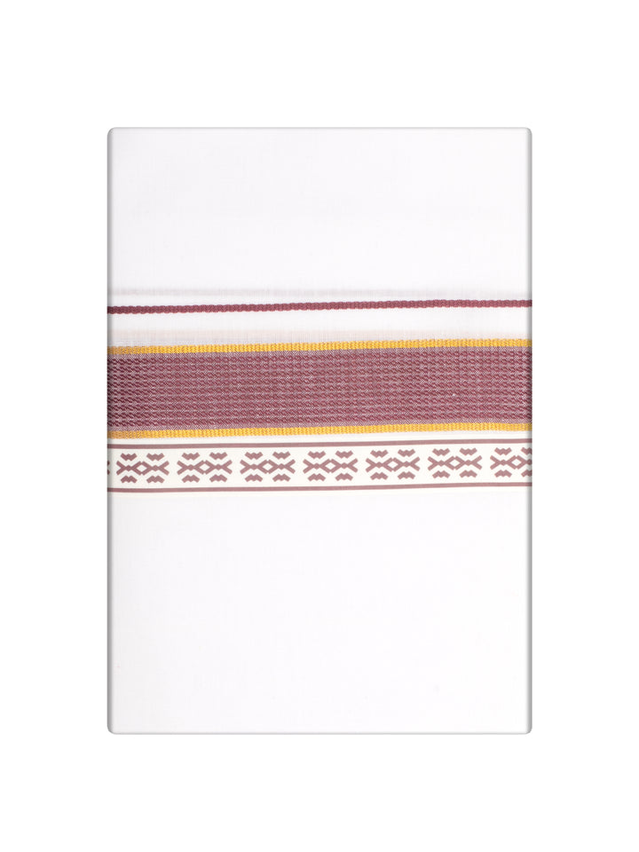 Men's Dark Wine Color Fancy Printed Border Dhoti Casper Trends