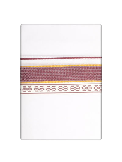 Men's Dark Wine Color Fancy Printed Border Dhoti Casper Trends