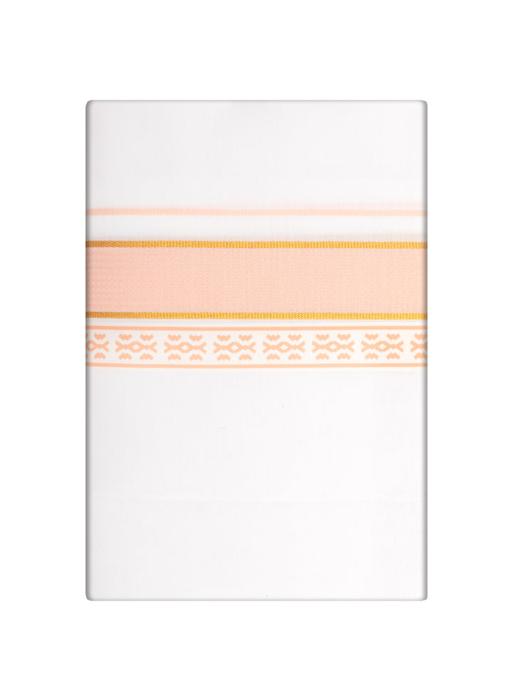 Men's Peach Color Fancy Printed Border Dhoti Casper Trends
