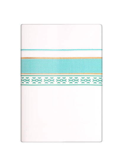 Men's Teal Color Fancy Printed Border Dhoti Combo Casper Trends