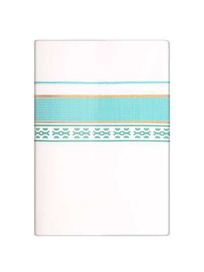Men's Teal Color Fancy Printed Border Dhoti Combo Casper Trends