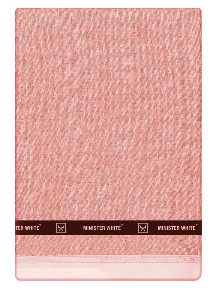 Men's Plain Pure Linen Orange Color Shirt Fabric - Trivoli Linen