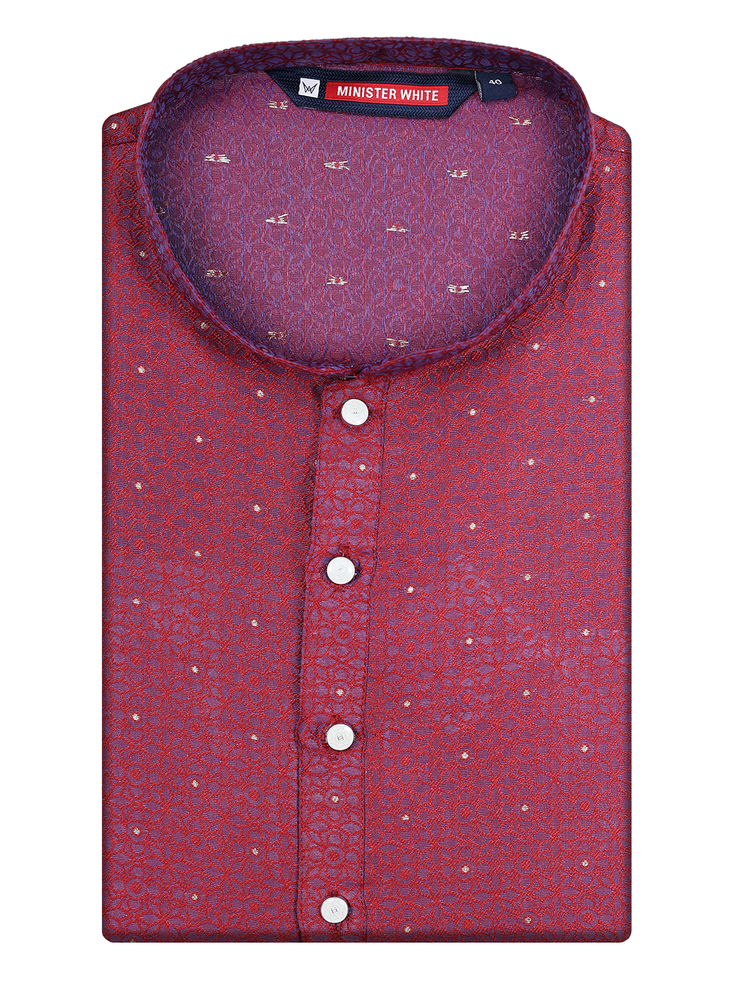 Men's Art silk Purple Mandarin Collar Fashion Kurta 12004