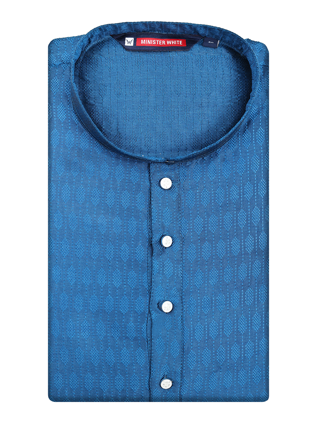 Men's Art silk Blue Mandarin Collar Fashion Kurta 12005