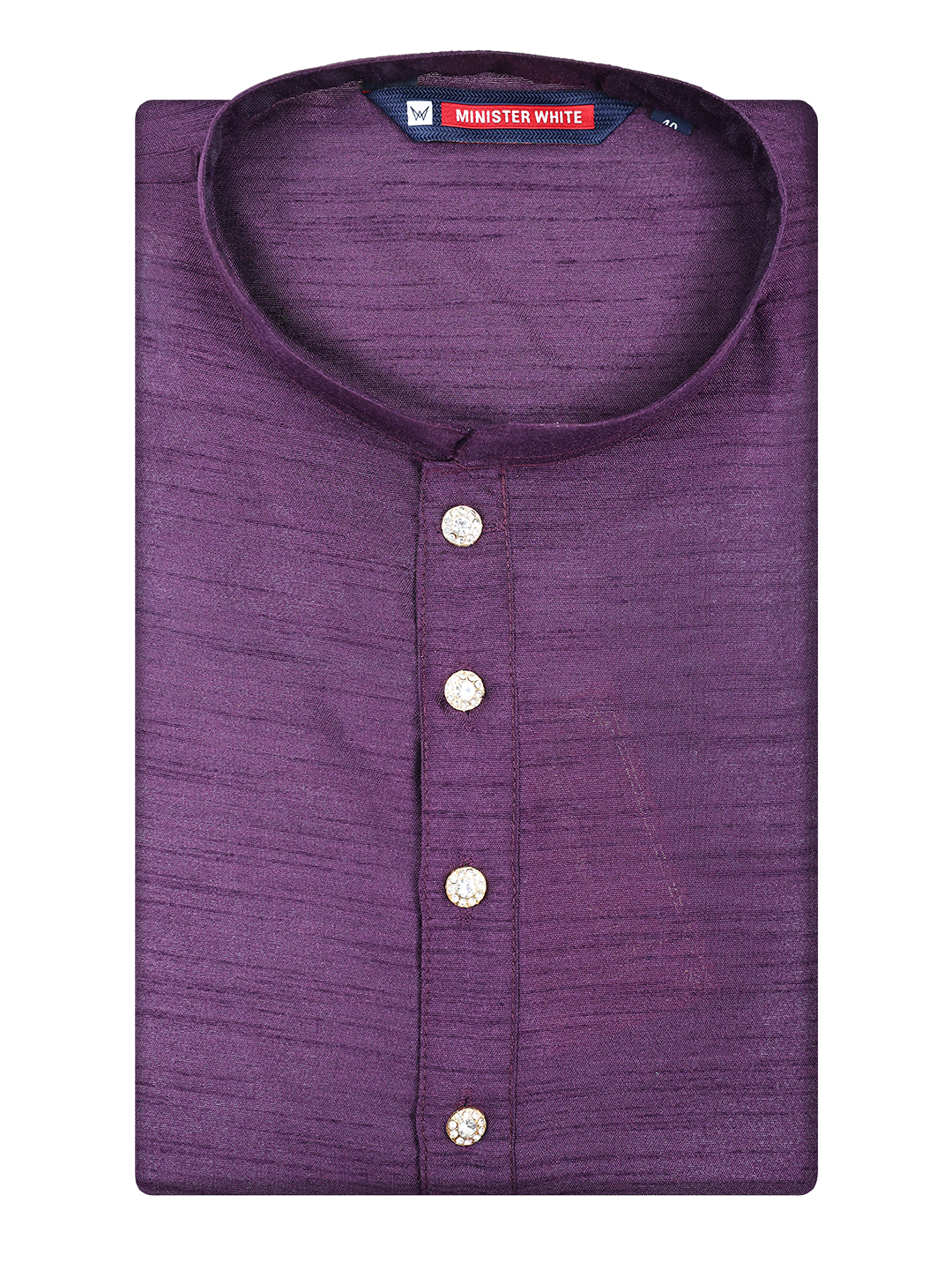 Men's Art silk Purple Mandarin Collar Fashion Kurta 12001