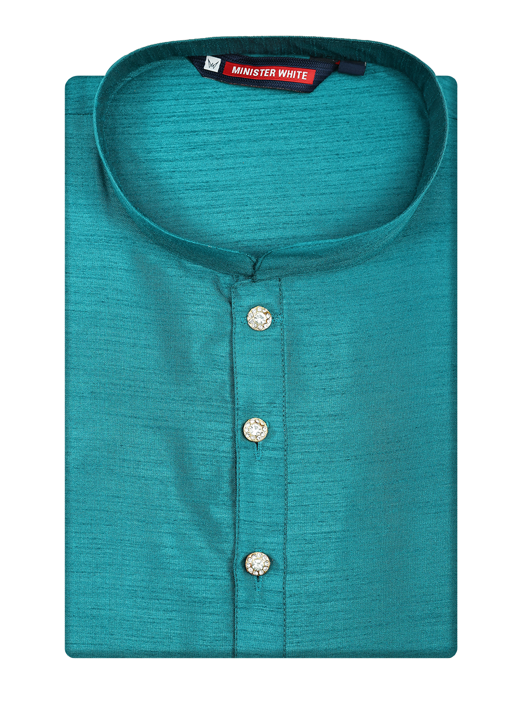 Men's Art silk Emerold Green Mandarin Collar Fashion Kurta 12001