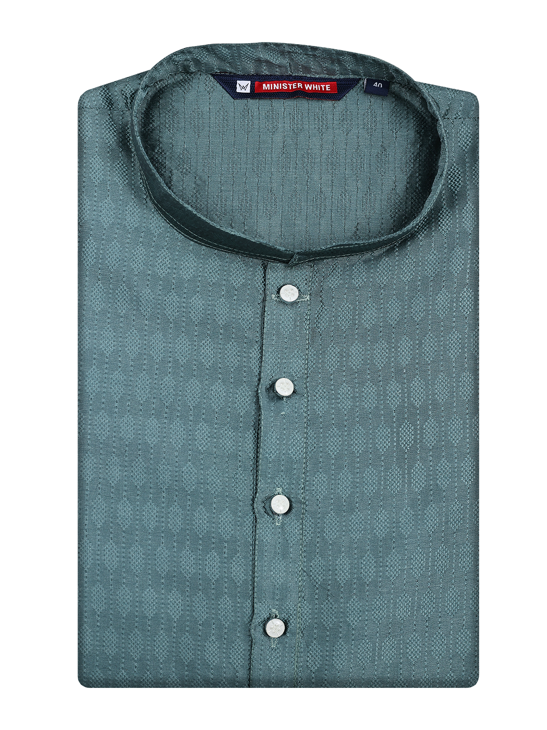 Men's Art silk Green Mandarin Collar Fashion Kurta 12005