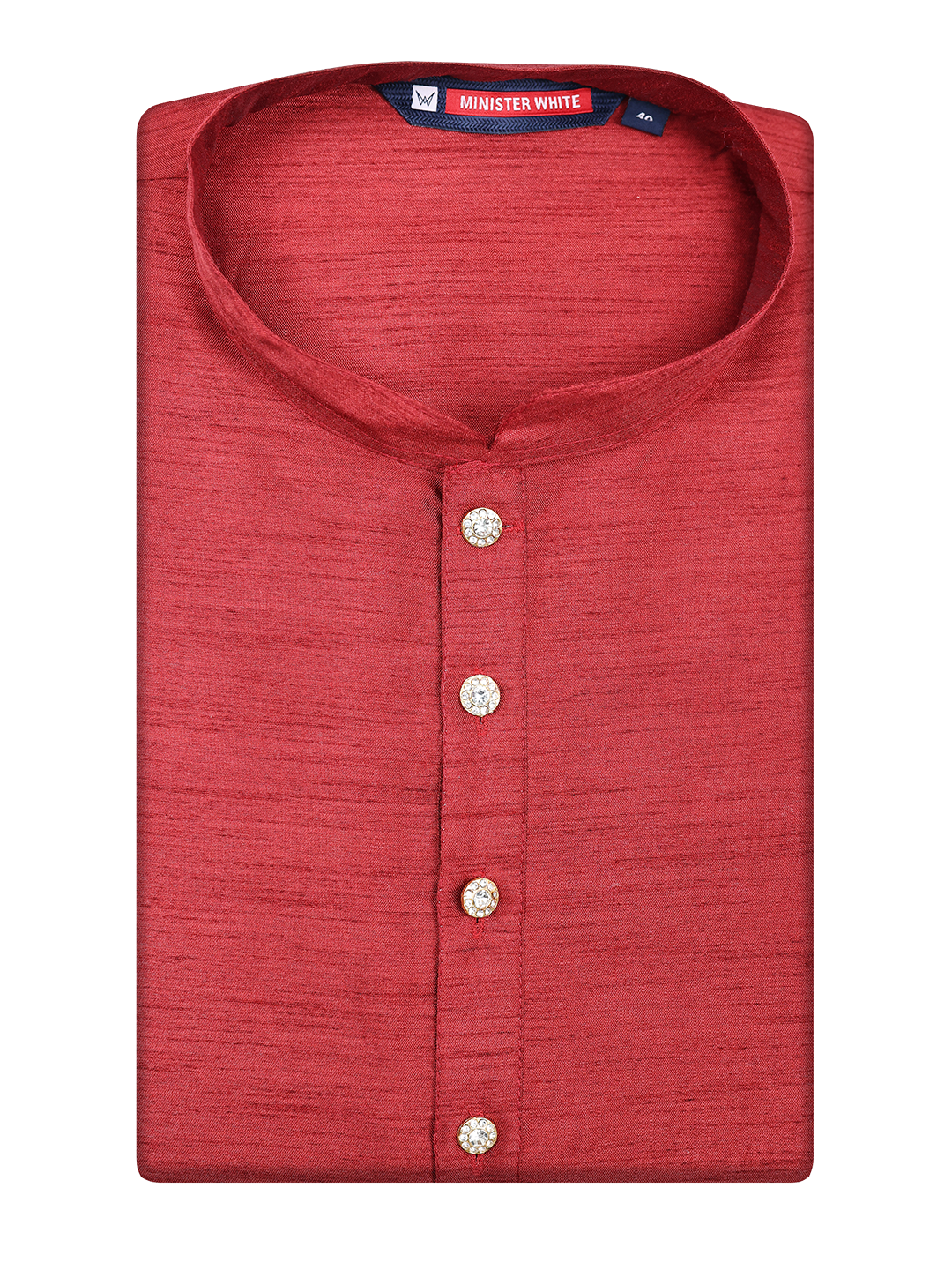 Men's Art silk Red Mandarin Collar Fashion Kurta 12001
