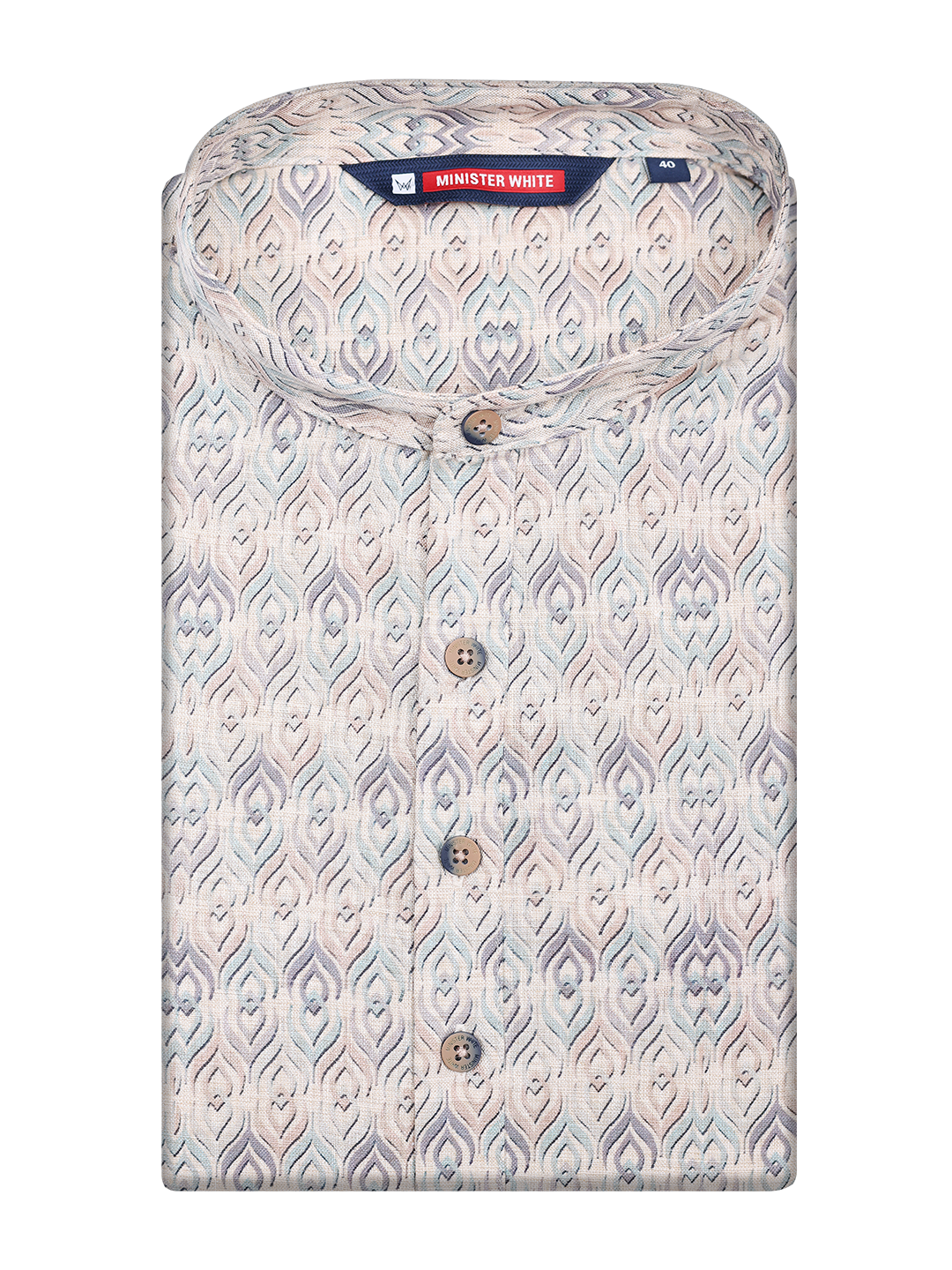 Men's Cotton Cream Mandarin Collar Fashion Kurta 30123