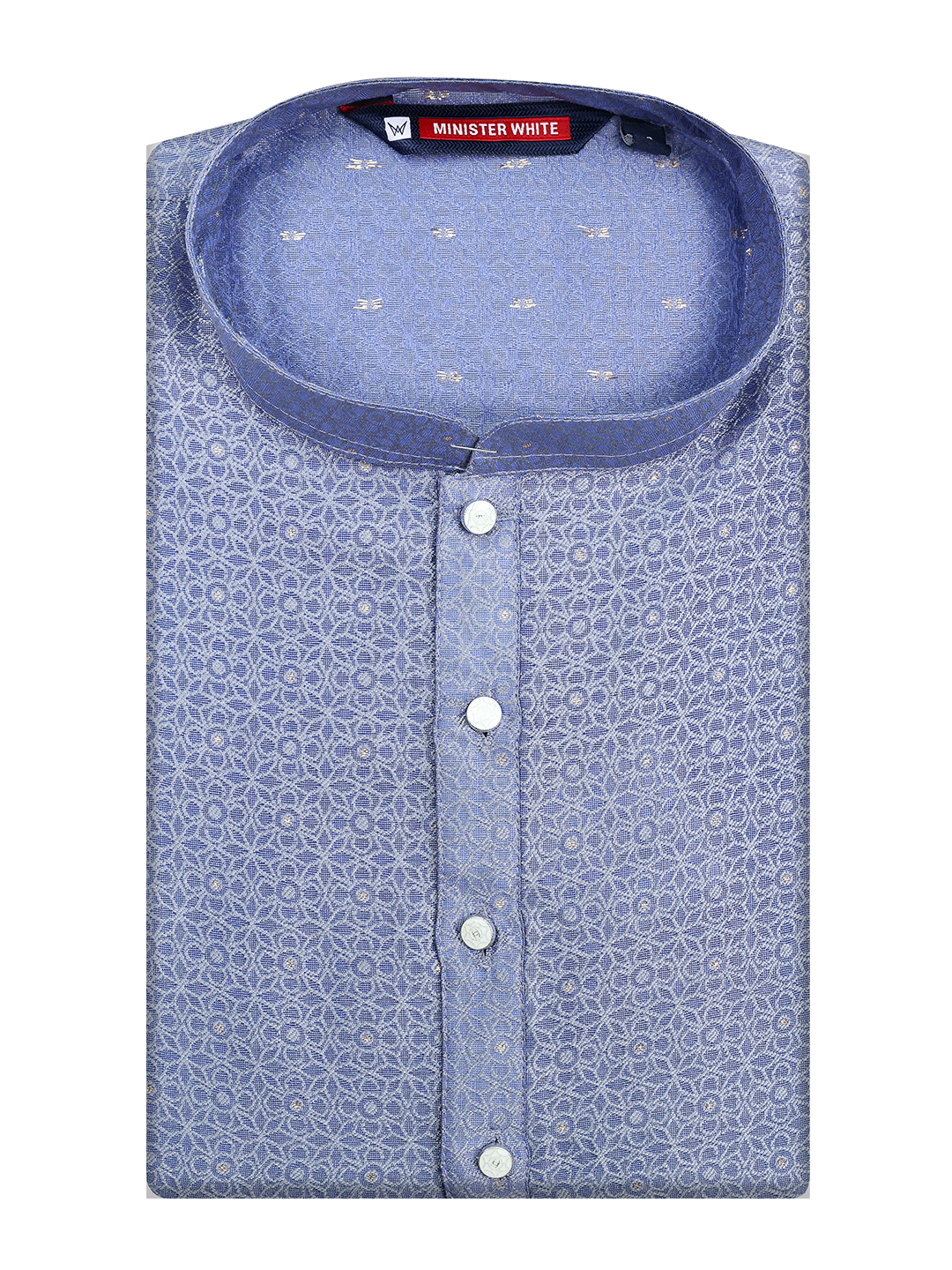 Men's Art silk Light Blue Mandarin Collar Fashion Kurta 12004
