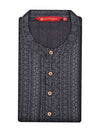 Men's Cotton Black Mandarin Collar Fashion Kurta 12103